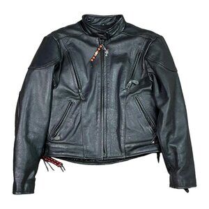 Hot Leathers Full Zip‎ Biker Motorcycle Leather Jacket Women’s Medium
